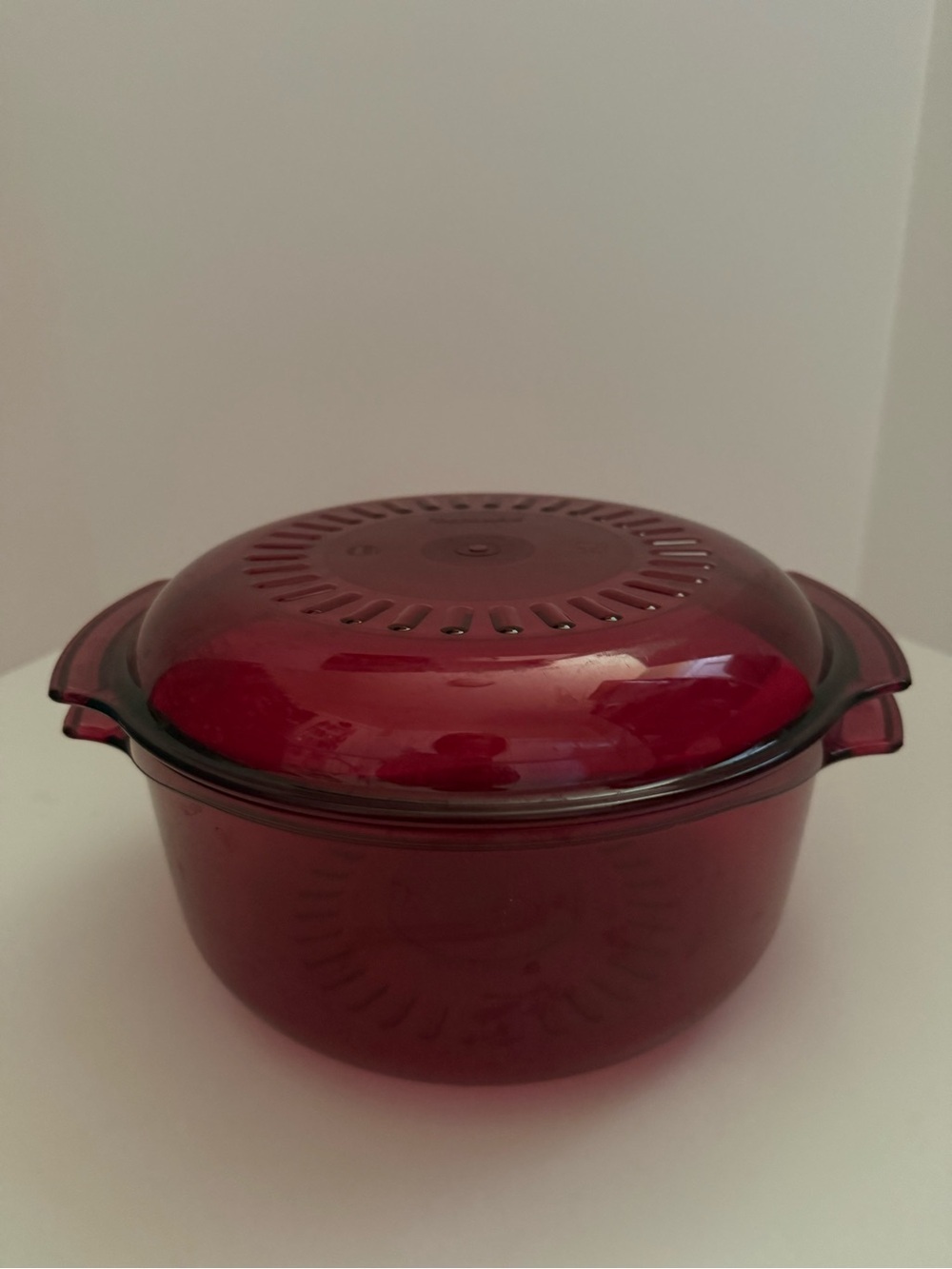 Vintage Tupperware Microwave Stack Cooker Steamer 1.25 Qt Cranberry 2 Bowl & Lid